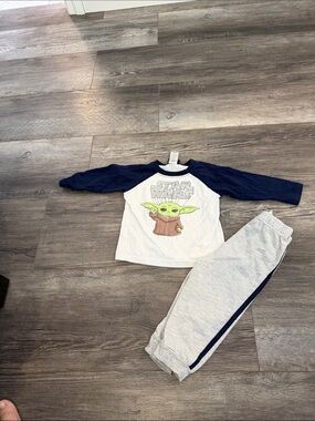 Star Wars Baby Yoda Raglan Tee and Joggers - White, Navy, Light Gray